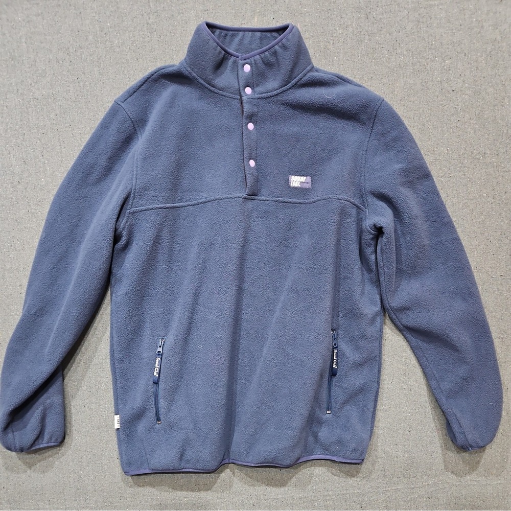 Sugarloaf Social Club Mens XL Fleece Pullover Navy Blue Snap Neck Jacket Pockets - Picture 16 of 16